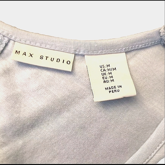 Max Studio Women's Top Light Blue Cap Sleeve Size M NWOT - Picture 3 of 4